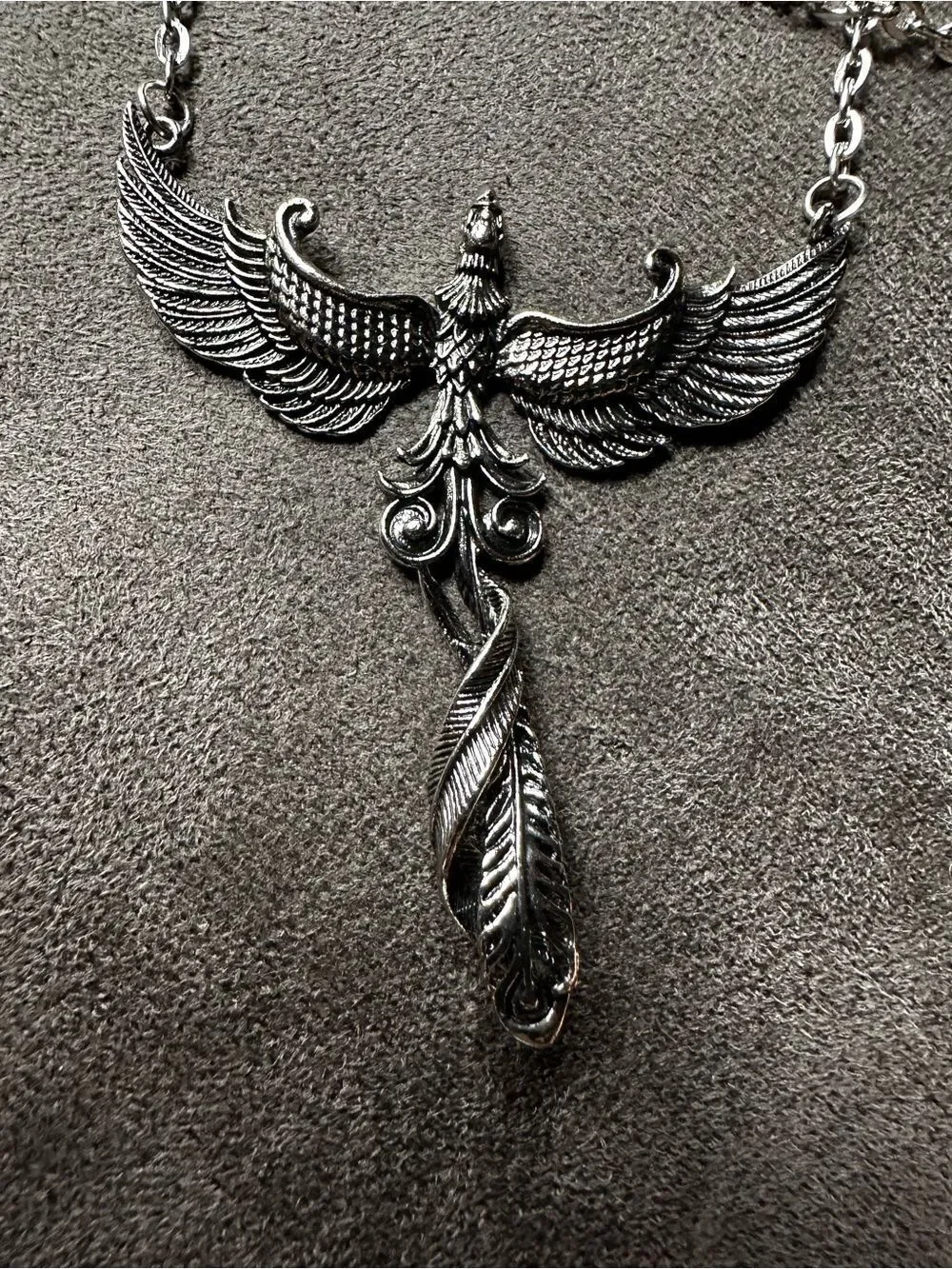 Silver Phoenix Pendant Necklace - unisex